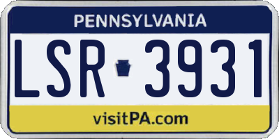 PA license plate LSR3931