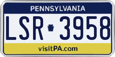 PA license plate LSR3958