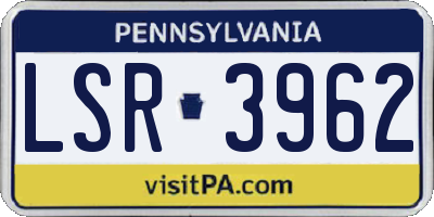 PA license plate LSR3962