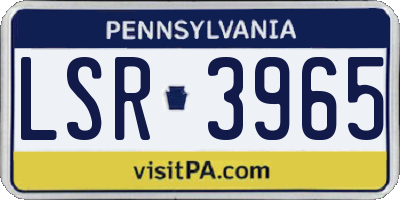 PA license plate LSR3965