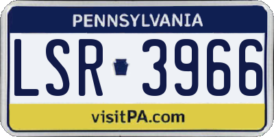 PA license plate LSR3966