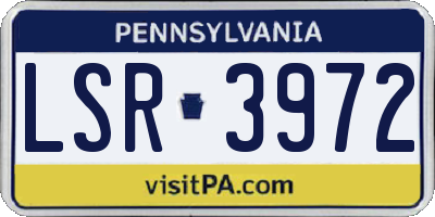 PA license plate LSR3972
