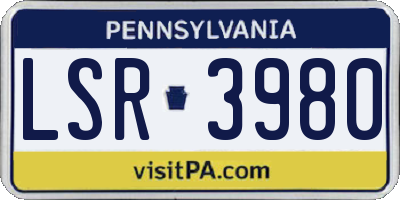 PA license plate LSR3980