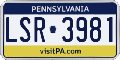 PA license plate LSR3981