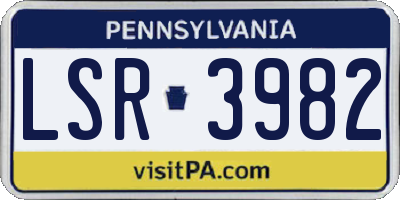 PA license plate LSR3982