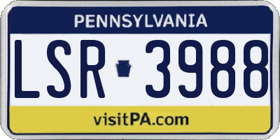 PA license plate LSR3988