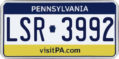 PA license plate LSR3992