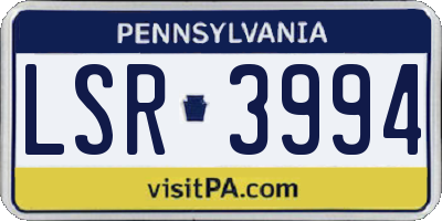 PA license plate LSR3994