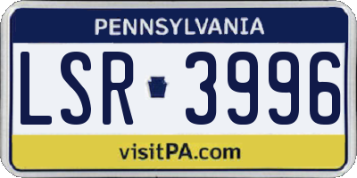 PA license plate LSR3996