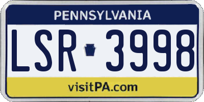 PA license plate LSR3998