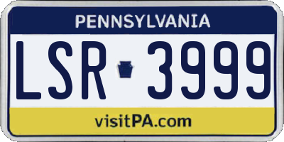 PA license plate LSR3999