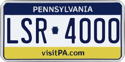 PA license plate LSR4000