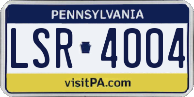 PA license plate LSR4004