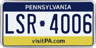 PA license plate LSR4006