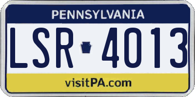 PA license plate LSR4013