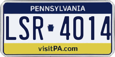 PA license plate LSR4014