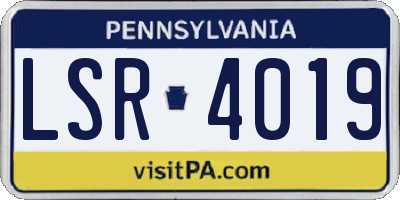 PA license plate LSR4019