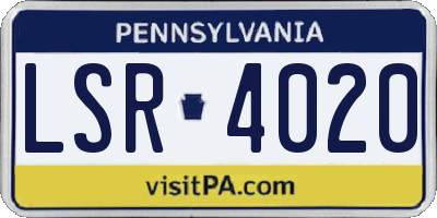 PA license plate LSR4020