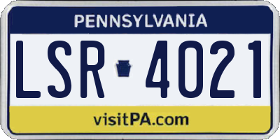 PA license plate LSR4021