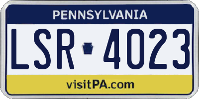 PA license plate LSR4023