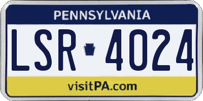 PA license plate LSR4024