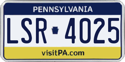 PA license plate LSR4025