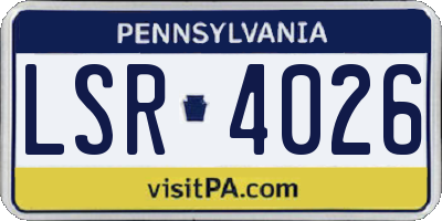 PA license plate LSR4026