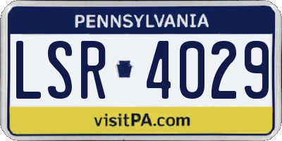 PA license plate LSR4029