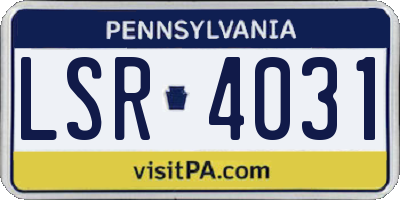 PA license plate LSR4031