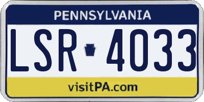 PA license plate LSR4033
