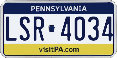 PA license plate LSR4034