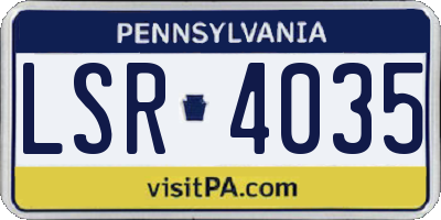 PA license plate LSR4035