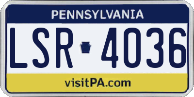 PA license plate LSR4036