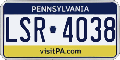 PA license plate LSR4038
