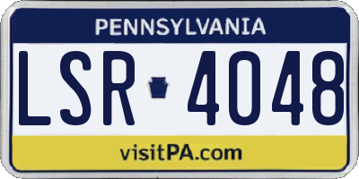 PA license plate LSR4048