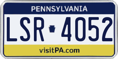 PA license plate LSR4052