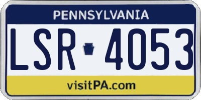 PA license plate LSR4053