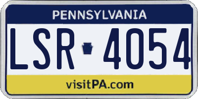 PA license plate LSR4054