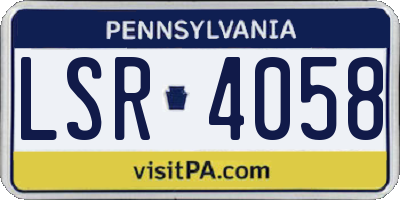 PA license plate LSR4058