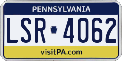 PA license plate LSR4062