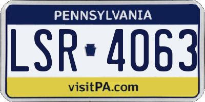 PA license plate LSR4063