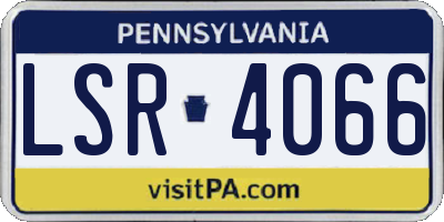 PA license plate LSR4066
