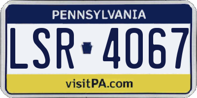 PA license plate LSR4067