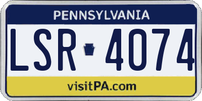 PA license plate LSR4074