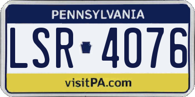 PA license plate LSR4076