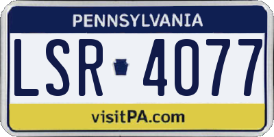 PA license plate LSR4077