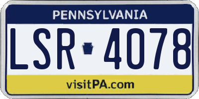 PA license plate LSR4078