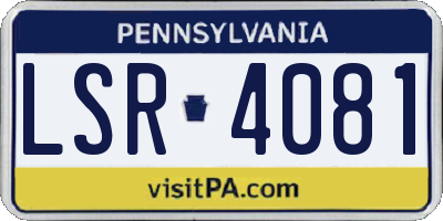 PA license plate LSR4081