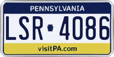 PA license plate LSR4086