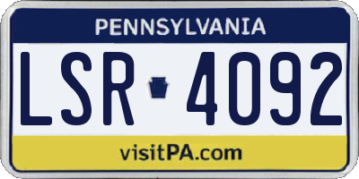 PA license plate LSR4092
